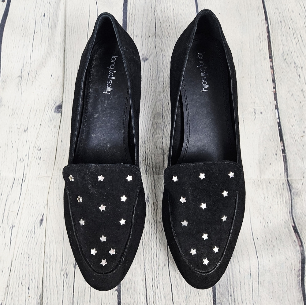 LONG TALL SALLY | suede leather slip-on star studded loafer shoes